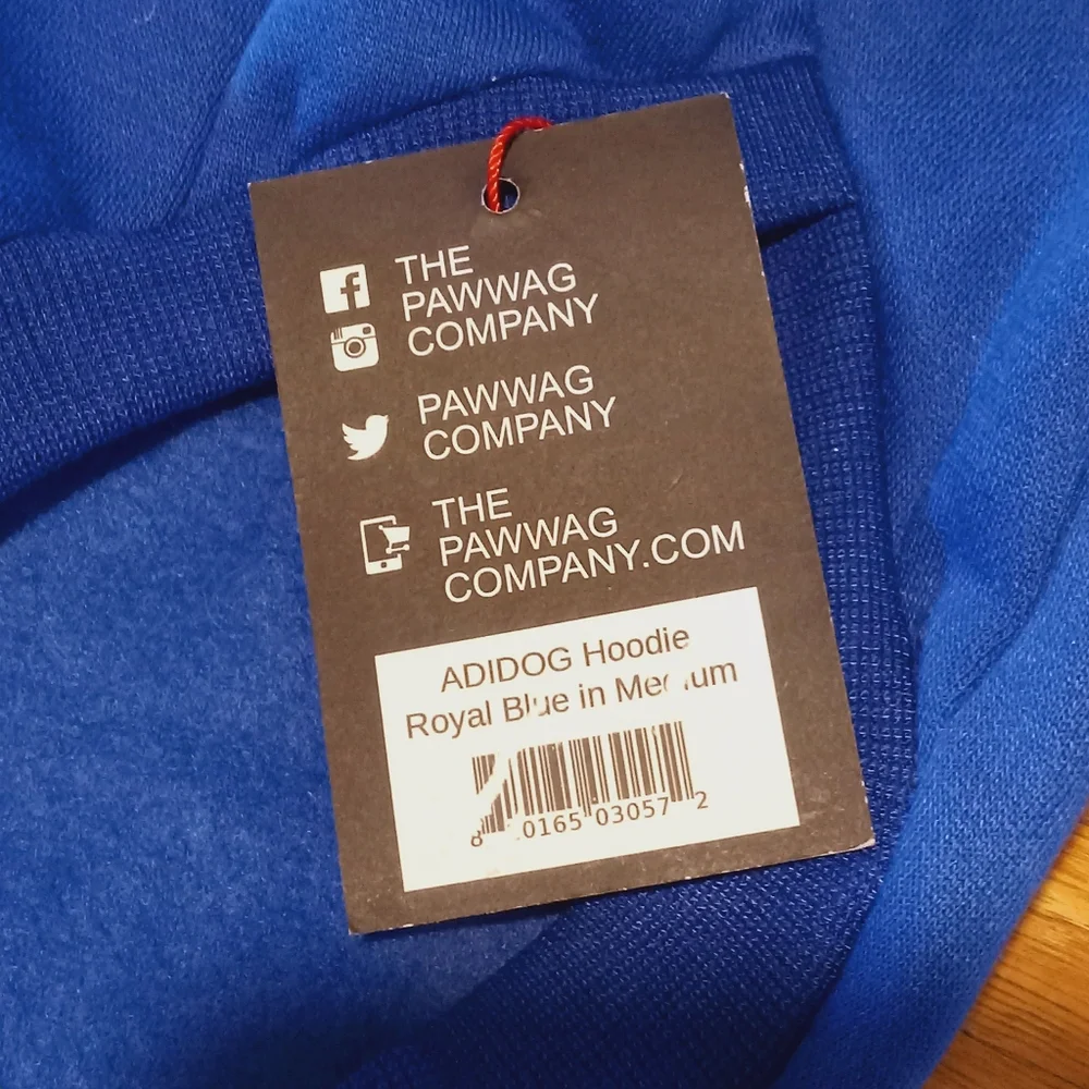 Adidog Hoodie size M Blue And White NWT